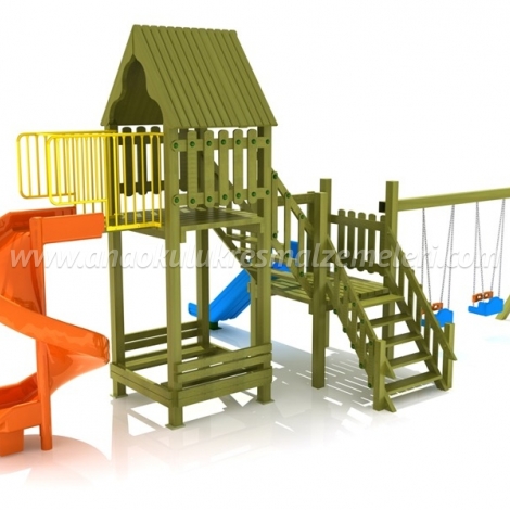 ahşap oyun parkı (kuleli)