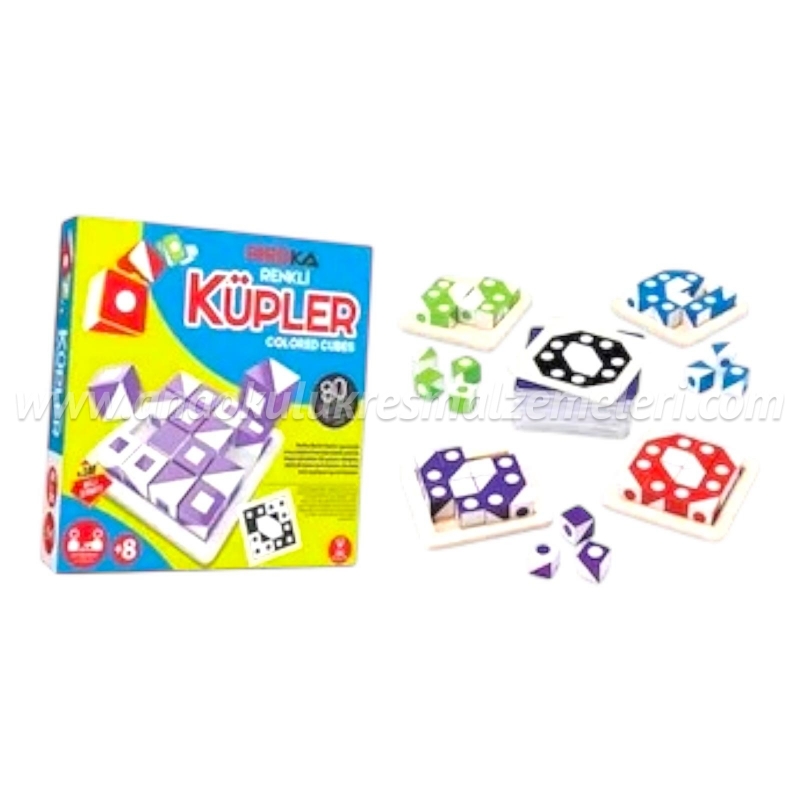 Ahşap Renkli Küpler 
