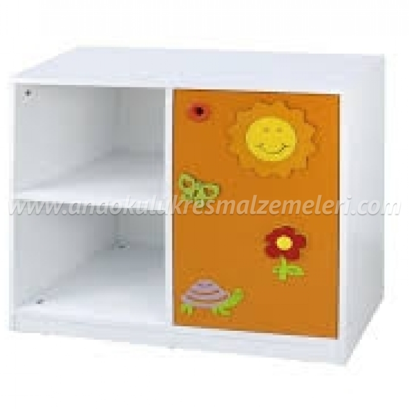  Çocuk Dolabı 1 Kapak 2 Bölmeli (Figürlü)