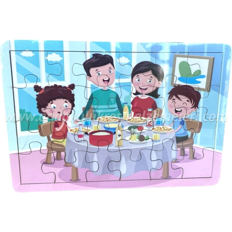  Kahvaltı Yapıyoruz Puzzle (Ahşap)
