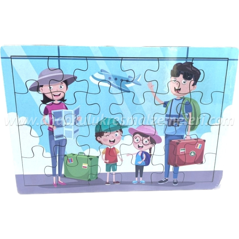  Anaokulu Ahşap Puzzle Tatile Gidiyoruz