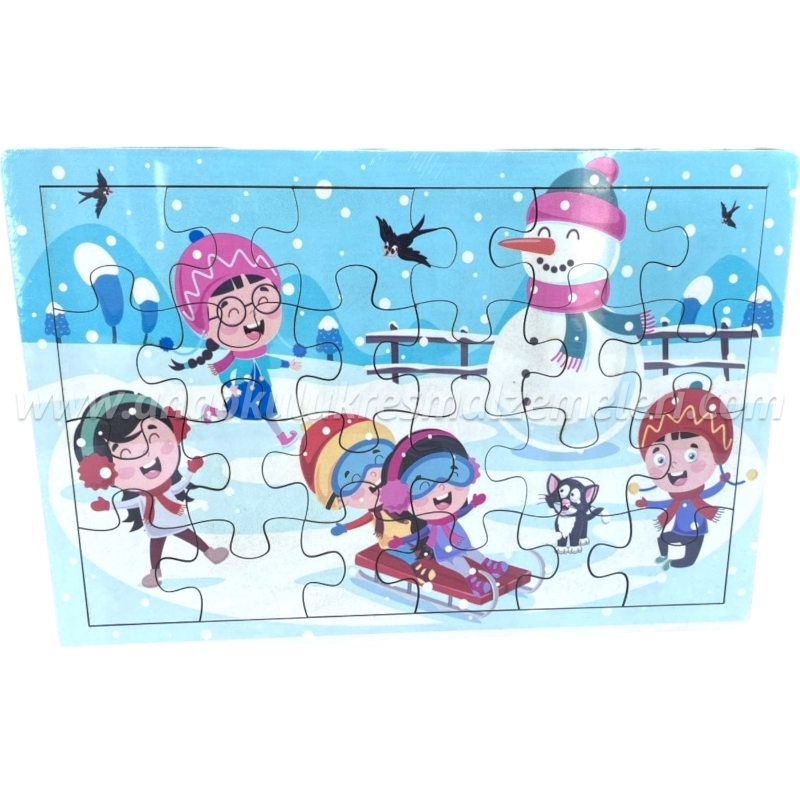 Ahşap Puzzle Kış Ve Oyun 
