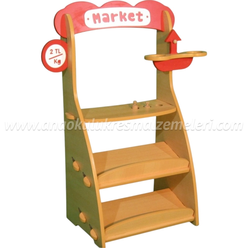 (Kayın) Ahşap Manav Market Seti 