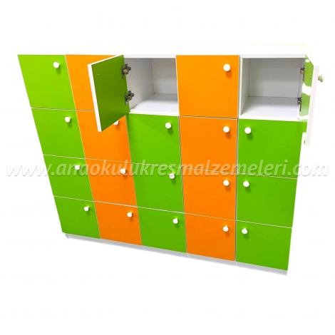 20 KAPAKLI RENKLİ ÇOCUK DOLABI