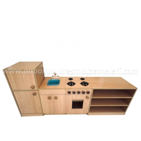 Mutfak Seti Kayın Renk (250x40x90h cm)